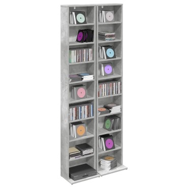 vidaXL Ντουλάπα CD 2 τεμ. Γκρι Σκυροδέματος 33x23,5x175cm