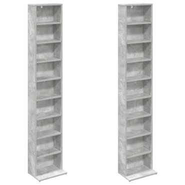 vidaXL Ντουλάπα CD 2 τεμ. Γκρι Σκυροδέματος 33x23,5x175cm