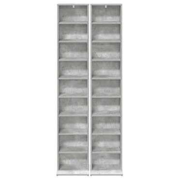 vidaXL Ντουλάπα CD 2 τεμ. Γκρι Σκυροδέματος 33x23,5x175cm