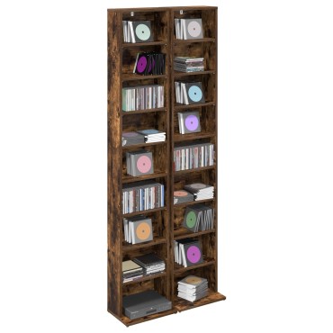 vidaXL Ντουλάπα CD 2 τεμ. Καπνισμένο Ξύλο Δρυός 33x23,5x175cm
