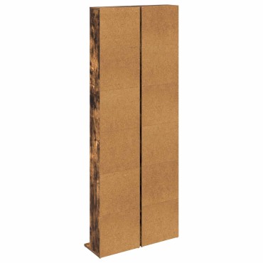 vidaXL Ντουλάπα CD 2 τεμ. Καπνισμένο Ξύλο Δρυός 33x23,5x175cm