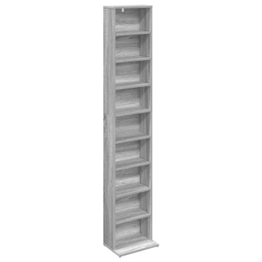vidaXL Ντουλάπα CD Γκρι Sonoma 33x23,5x175cm Επεξεργασμένο Ξύλο