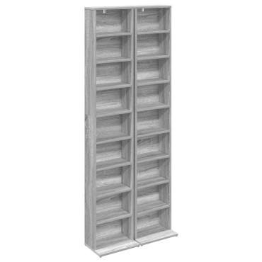 vidaXL Ντουλάπα CD 2 τεμ. Γκρι Sonoma 33x23,5x175cm