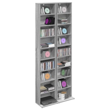 vidaXL Ντουλάπα CD 2 τεμ. Γκρι Sonoma 33x23,5x175cm