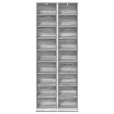 vidaXL Ντουλάπα CD 2 τεμ. Γκρι Sonoma 33x23,5x175cm