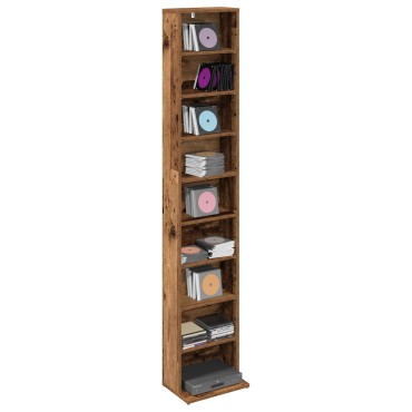 vidaXL Ντουλάπα CD Παλαιωμένο ξύλο 33x23,5x175cm