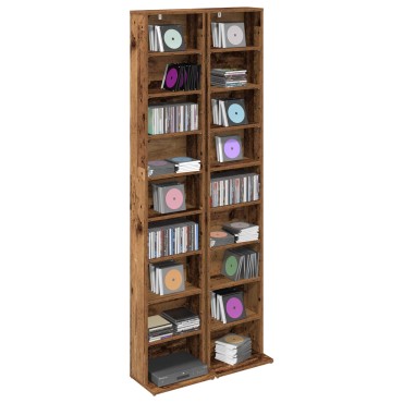vidaXL Ντουλάπα CD 2 τεμ. Παλαιωμένο ξύλο 33x23,5x175cm