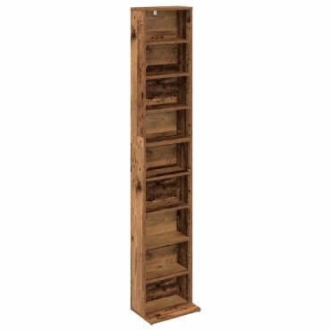 vidaXL Ντουλάπα CD 2 τεμ. Παλαιωμένο ξύλο 33x23,5x175cm