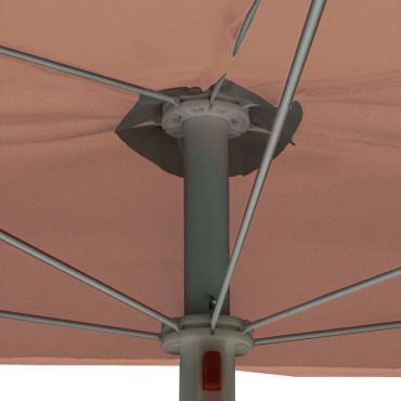 vidaXL Ομπρέλα Κήπου Μισή με Ιστό Τερακότα 180 x 90 εκ.