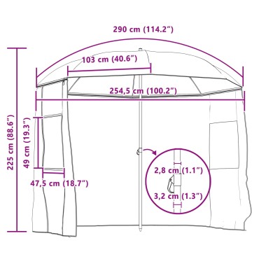 vidaXL Ομπρέλα Ψαρέματος 290 x 225 εκ Oxford Πολυεστέρας Παραλλαγή