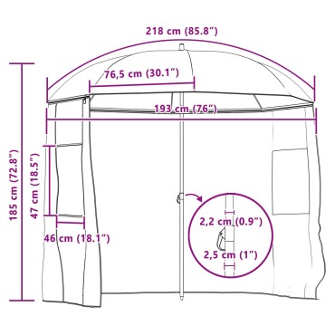 vidaXL Ομπρέλα Ψαρέματος 218 x 185 εκ Oxford Πολυεστέρας Παραλλαγή