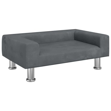 vidaXL Κρεβάτι Σκύλου Σκούρο Γκρι 70 x 45 x 26,5 εκ. Βελούδινο
