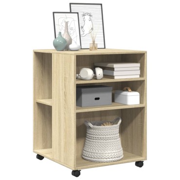 vidaXL Βοηθητικό Τραπέζι με Ρόδες Sonoma Δρυς 55x60x78cm Επεξ. Ξύλο