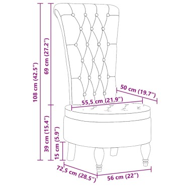 vidaXL Καναπέ με κουβέρτα Μπλε 56,5 x 70 x 110 εκ ύφασμα