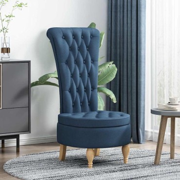 vidaXL Καναπέ με κουβέρτα Μπλε 56,5 x 70 x 110 εκ ύφασμα