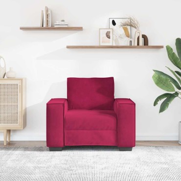 vidaXL Πολυθρόνα-Καναπέ-Μπορντό Βελούδινη 100x78x84cm 1 τεμ. Γωνιακός