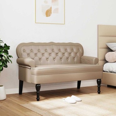 vidaXL Καναπές Chesterfield Καπουτσίνο 119,5x64,5x75cm