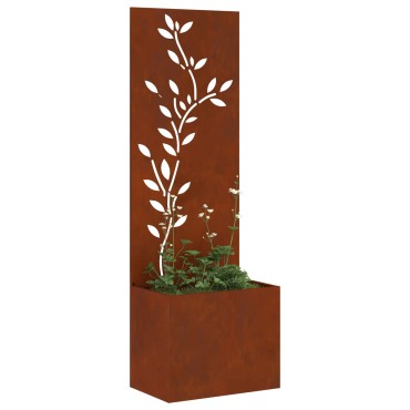 vidaXL Οθόνη Ιδιωτικότητας Κήπου Floral Σκ rusty 50 x 32 x 150 εκ