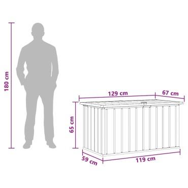 vidaXL Κουτί Αποθήκευσης Κήπου Καφέ 129x67x65cm 1 τεμ.