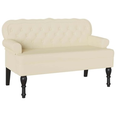 vidaXL Καναπές Chesterfield Κρεμ 119,5x64,5x75cm Τεχνητό Δέρμα