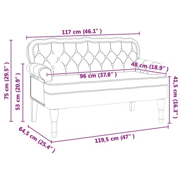 vidaXL Καναπές Chesterfield Κρεμ 119,5x64,5x75cm Τεχνητό Δέρμα