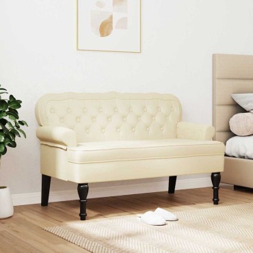 vidaXL Καναπές Chesterfield Κρεμ 119,5x64,5x75cm Τεχνητό Δέρμα