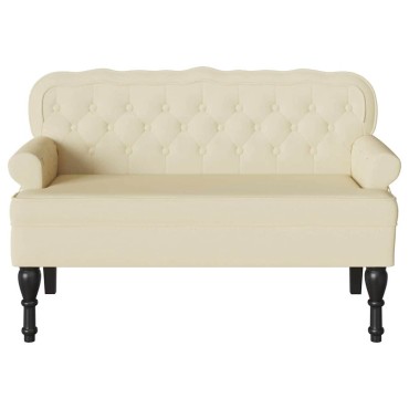 vidaXL Καναπές Chesterfield Κρεμ 119,5x64,5x75cm Τεχνητό Δέρμα