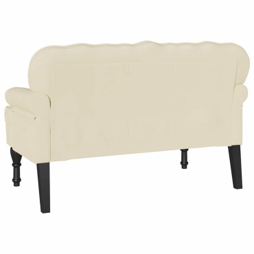 vidaXL Καναπές Chesterfield Κρεμ 119,5x64,5x75cm Τεχνητό Δέρμα