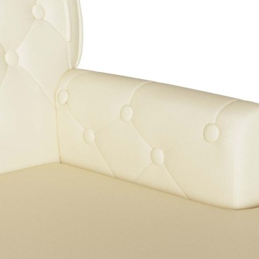 vidaXL Καναπές Chesterfield Κρεμ 119,5x64,5x75cm Τεχνητό Δέρμα