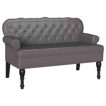 vidaXL Καναπές Chesterfield Γκρι 119,5x64,5x75cm Τεχνητό Δέρμα