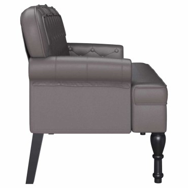 vidaXL Καναπές Chesterfield Γκρι 119,5x64,5x75cm Τεχνητό Δέρμα