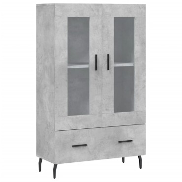 vidaXL Ντουλάπα Γκρι Σκυροδέματος 69,5x31x115cm Επεξεργ. Ξύλο 1 τεμ.