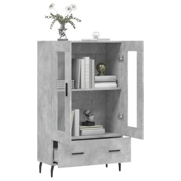 vidaXL Ντουλάπα Γκρι Σκυροδέματος 69,5x31x115cm Επεξεργ. Ξύλο 1 τεμ.