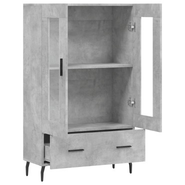 vidaXL Ντουλάπα Γκρι Σκυροδέματος 69,5x31x115cm Επεξεργ. Ξύλο 1 τεμ.