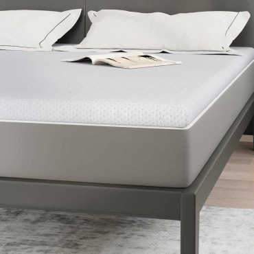 vidaXL Στρώμα επικάλυψης Λευκό 200 x 200 cm Υφασμα Jacquard