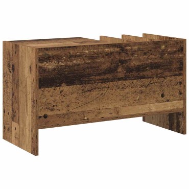 vidaXL Ντουλάπι δίσκων βινυλίου Παλιό ξύλο 78,5x35x45 εκ 1 τεμ.