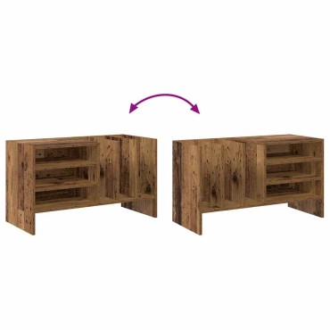vidaXL Ντουλάπι δίσκων βινυλίου Παλιό ξύλο 78,5x35x45 εκ 1 τεμ.
