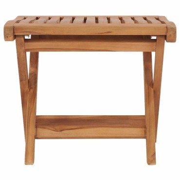 vidaXL Υποπόδιο Πτυσσόμενο 46,5x49x41,5cm από Μασίφ Ξύλο Teak 1 τεμ.