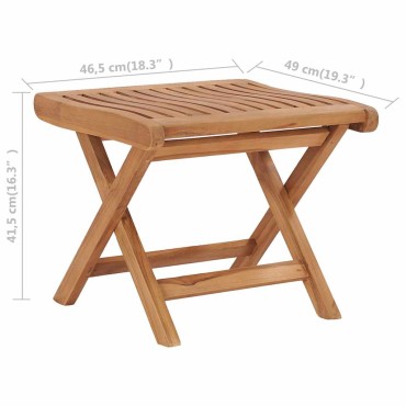 vidaXL Υποπόδιο Πτυσσόμενο 46,5x49x41,5cm από Μασίφ Ξύλο Teak 1 τεμ.