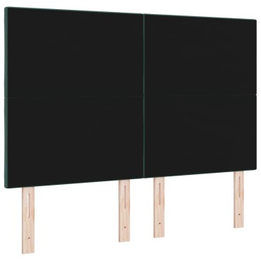 vidaXL LED κεφαλάρι Σκούρο Πράσινο Βελούδο 160x7x128cm