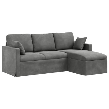 vidaXL Καναπές Σκούρο Γκρι 198x134x80cm Βελούδο