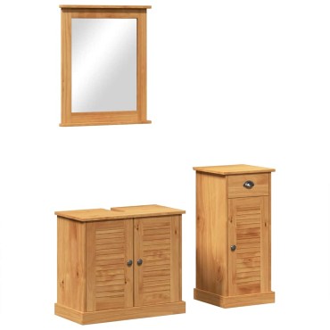 vidaXL Σετ Επίπλων Μπάνιου VIGO 3 τεμ. Μέλι Καφέ 37.5x34x80cm