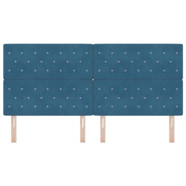 vidaXL Κεφαλάρι Σκούρο Μπλε Βελούδο 200x7x128cm 1 τεμ.