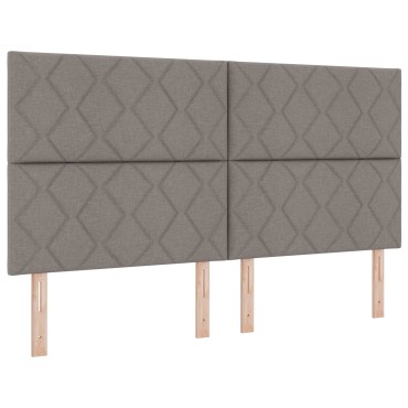 vidaXL LED κεφαλάρι Taupe ύφασμα 180x7x128cm
