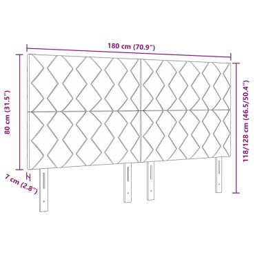 vidaXL LED κεφαλάρι Taupe ύφασμα 180x7x128cm
