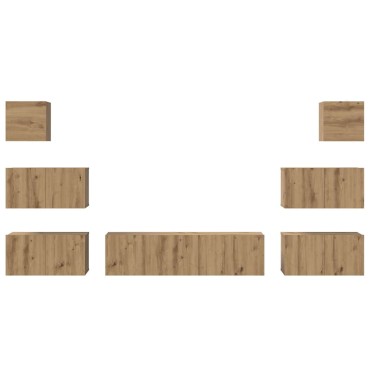 vidaXL Σετ επίπλου τηλεόρασης 8 τμχ. Artisan Oak Επεξεργασμένο Ξύλο