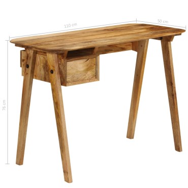 vidaXL Γραφείο 110x50x76cm από Μασίφ Ξύλο Μάνγκο 1 τεμ.