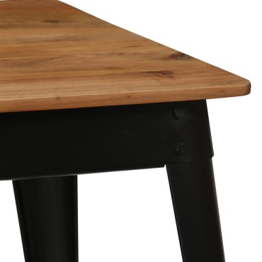 vidaXL Τραπεζαρία 120x60x76cm από Μασίφ Ξύλο Ακακίας και Ατσάλι 1 τεμ.