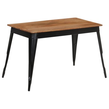 vidaXL Τραπεζαρία 120x60x76cm από Μασίφ Ξύλο Ακακίας και Ατσάλι 1 τεμ.