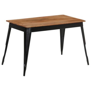 vidaXL Τραπεζαρία 120x60x76cm από Μασίφ Ξύλο Ακακίας και Ατσάλι 1 τεμ.